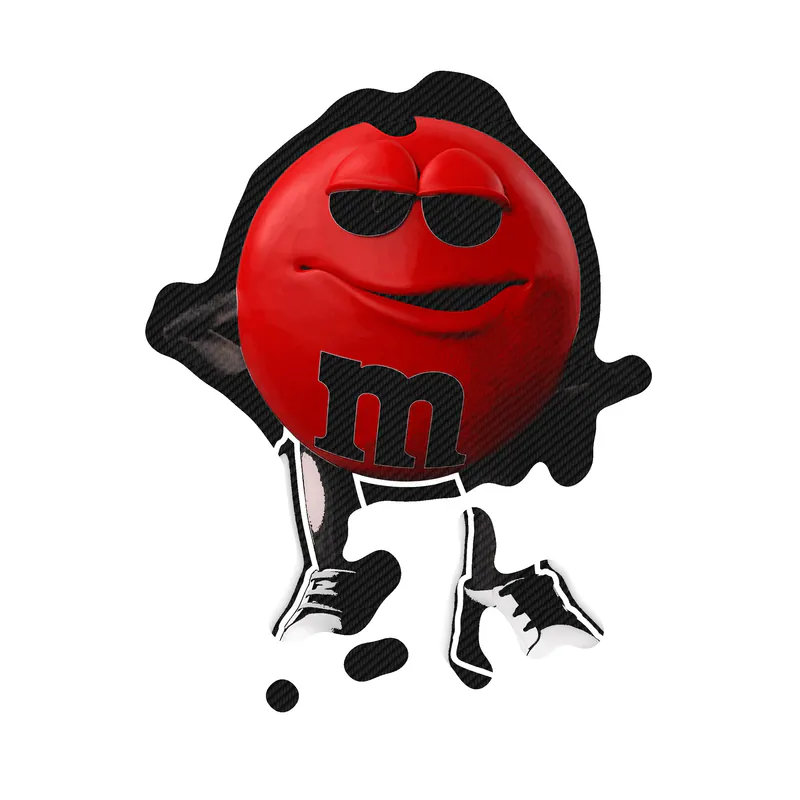 M & M Red - Carbon Fiber Vinyl Decal