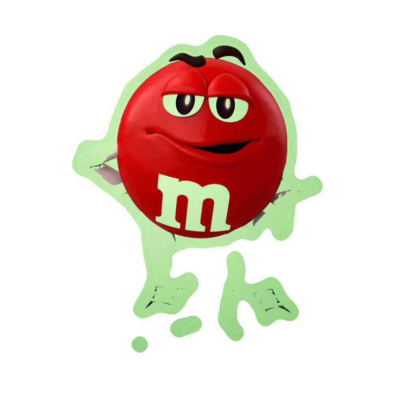 M & M Red - Glow in the Dark Vinyl Decal