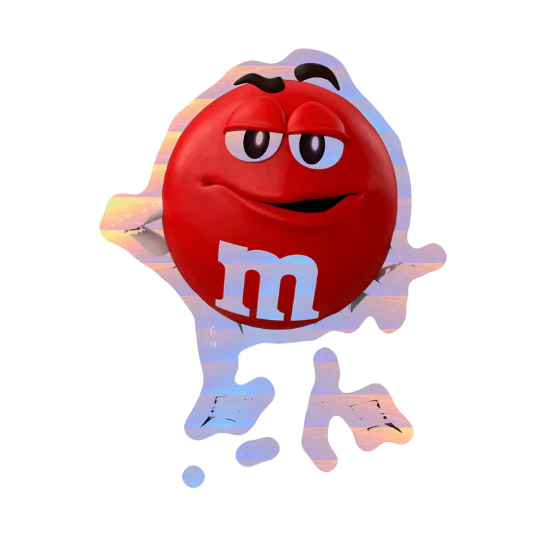 M & M Red - Holographic Vinyl Decal