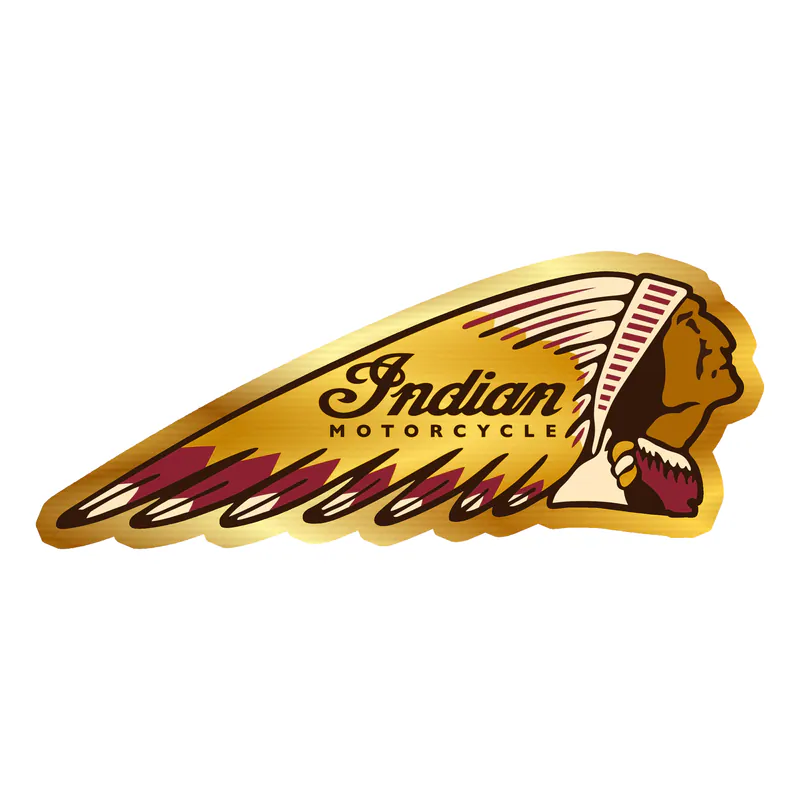 Indian Motorcycles Gold Chrome Vinyl Decal- Custom Size
