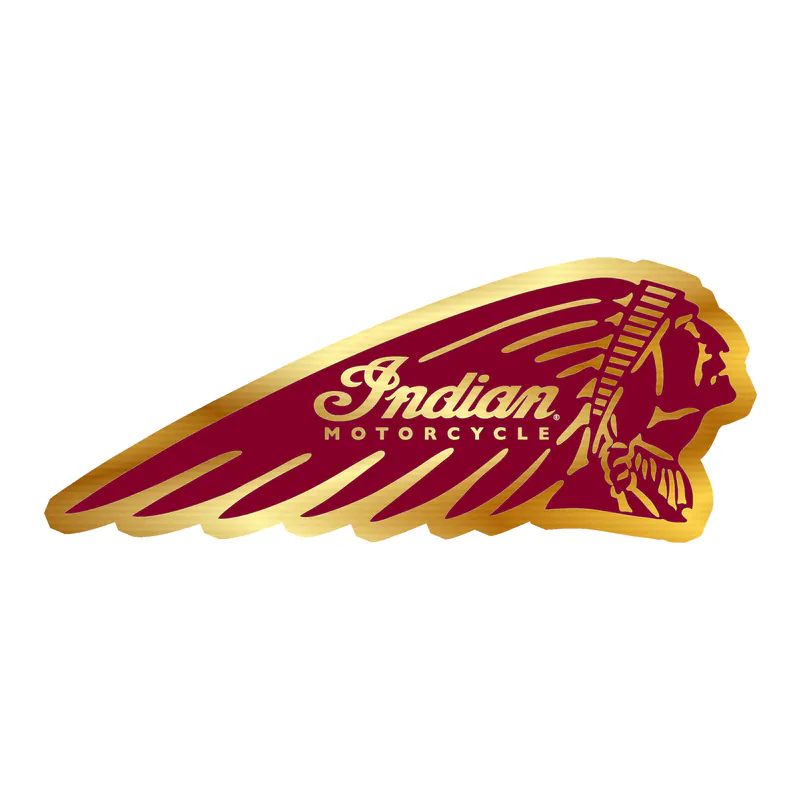 Indian Motorcycles Gold Chrome Vinyl Decal- Custom Size