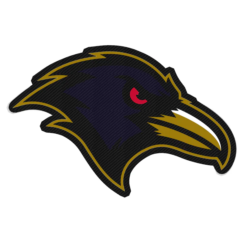 Baltimore Ravens - Image 1 - Carbon Fiber Vinyl Sticker - Custom Size