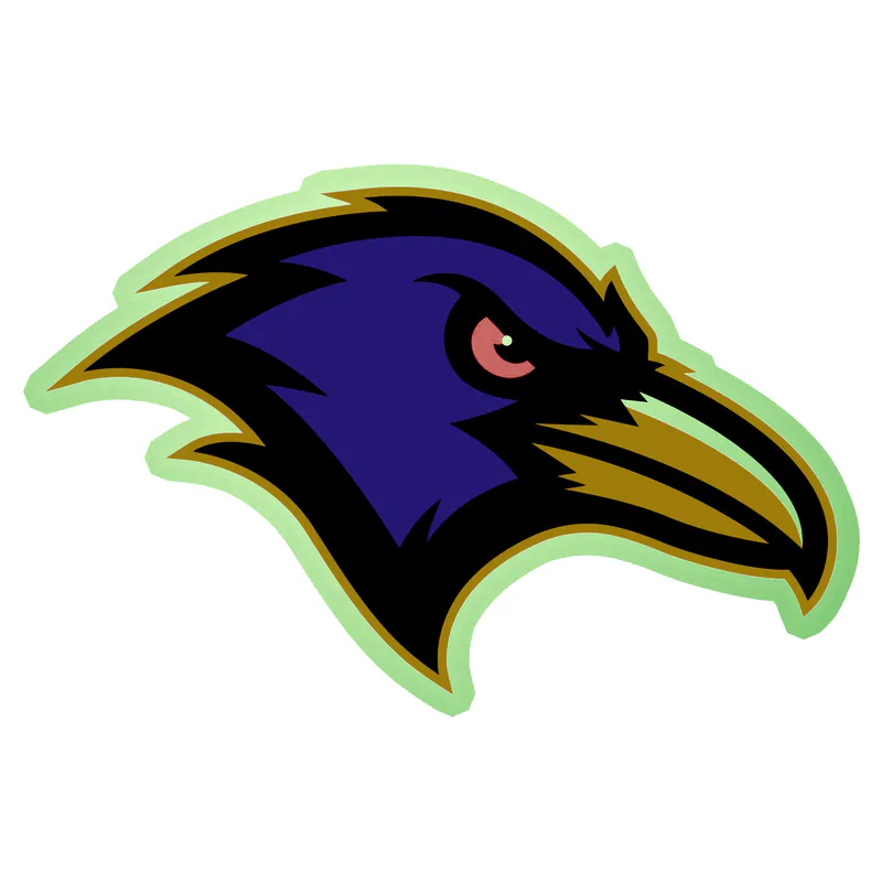 Baltimore Ravens - Image 1 - Glow in the Dark Vinyl Sticker - Custom Size