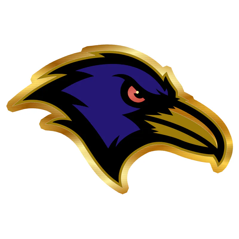 Baltimore Ravens - Image 1 - Gold Chrome Vinyl Sticker - Custom Size