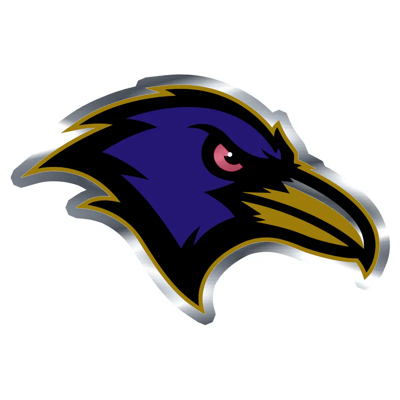 Baltimore Ravens - Image 1 - Silver Chrome Vinyl Sticker - Custom Size