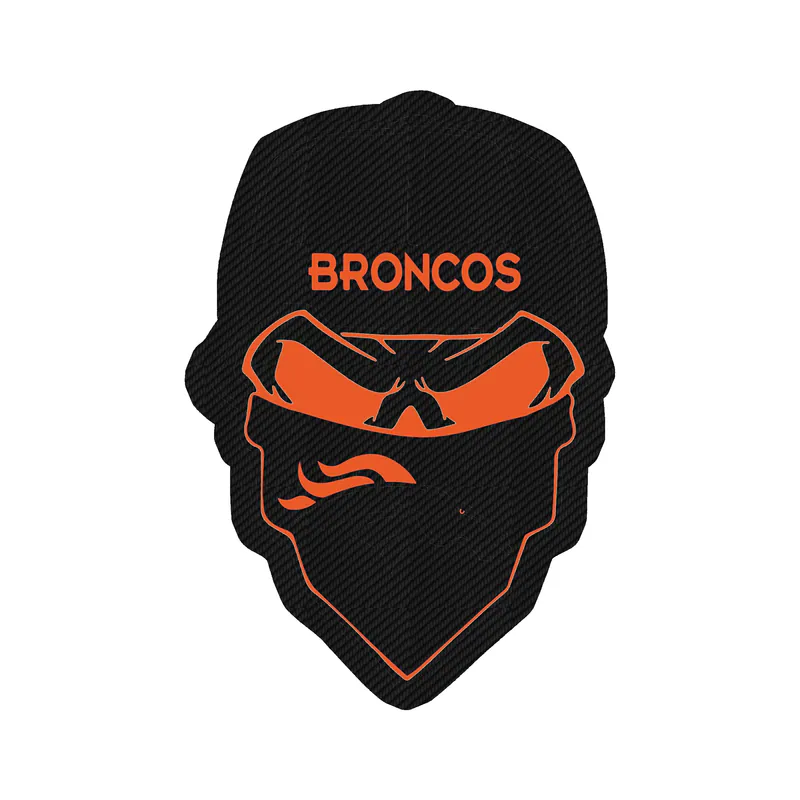 Denver Broncos - Skull - Carbon Fiber Vinyl Sticker - Custom Size- (Copy)