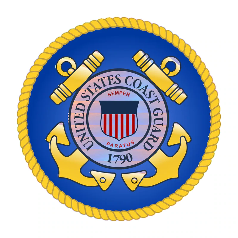 Coast Guard - Blue Circle - Holographic Vinyl Decal