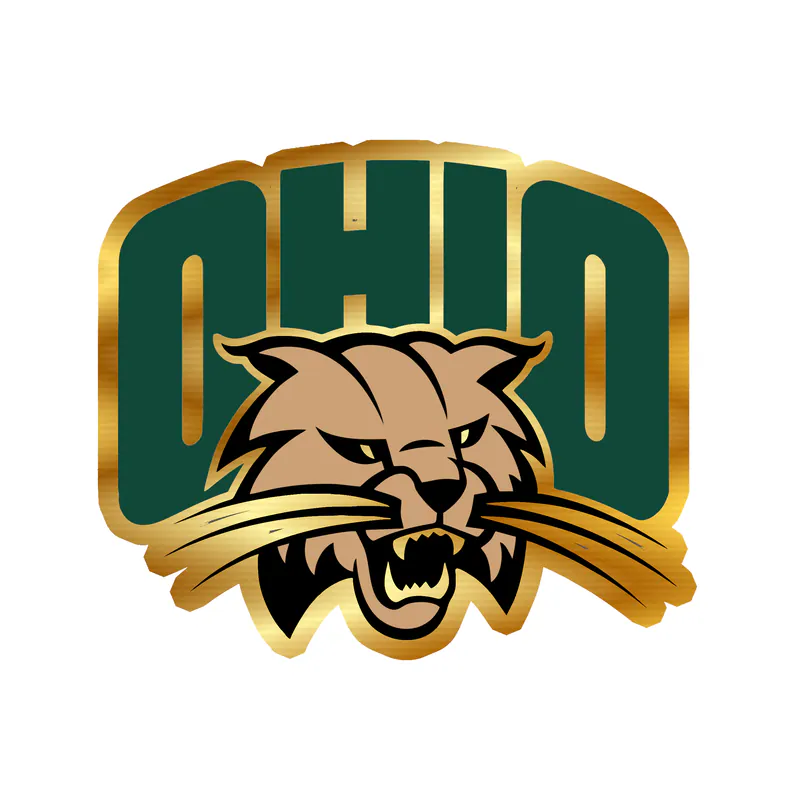 Ohio University Bobcats - Gold Chrome Vinyl Sticker – Custom Size