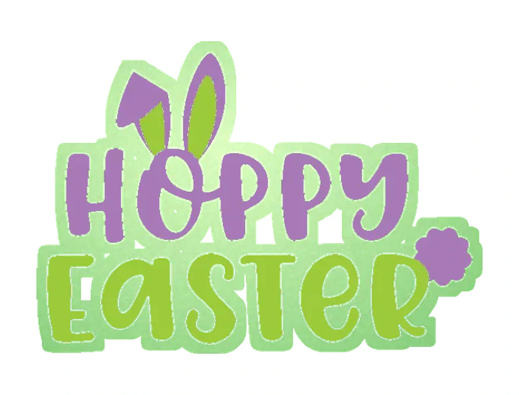 Hoppy Easter - Glow in the Dark Vinyl Sticker - Custom Size