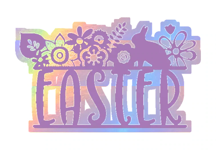 Easter - Holographic Vinyl Sticker - Custom Size