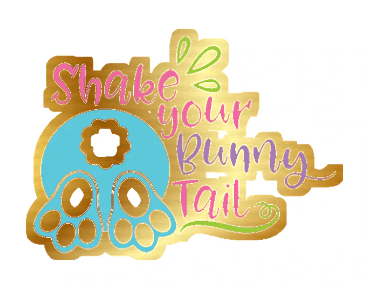 Shake your Bunny Tail - Gold Chrome Vinyl Sticker - Custom Size