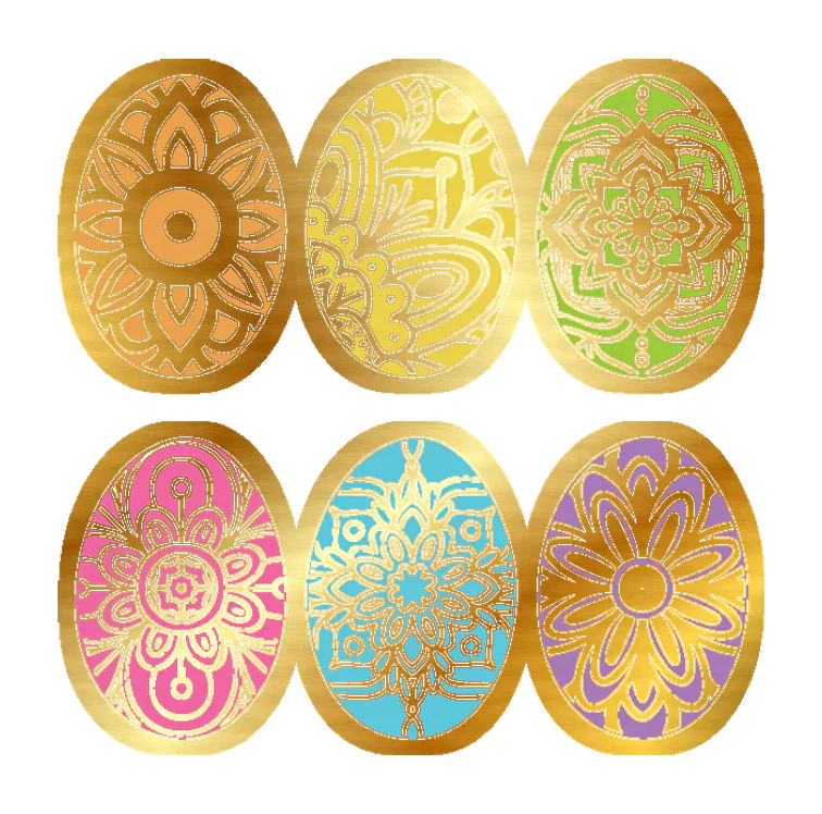 Easter Eggs - Gold Chrome Vinyl Sticker - Custom Size