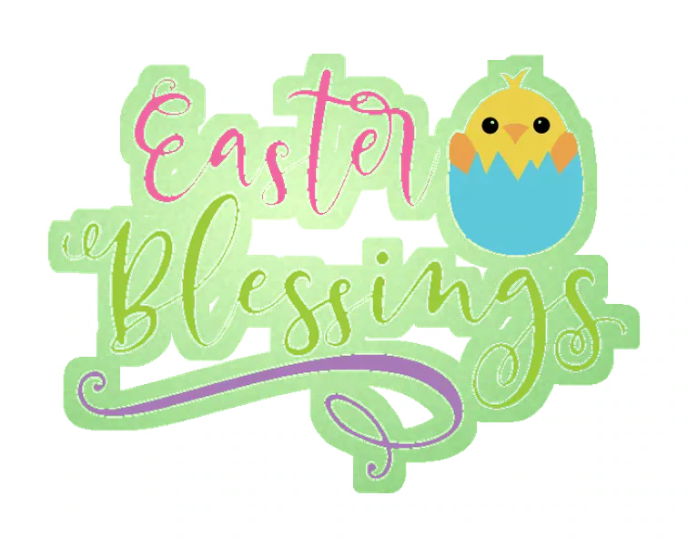 Easter Blessings - Glow in the Dark Vinyl Sticker - Custom Size
