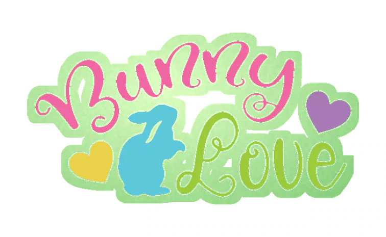 Bunny Love - Glow in the Dark Vinyl Sticker - Custom Size