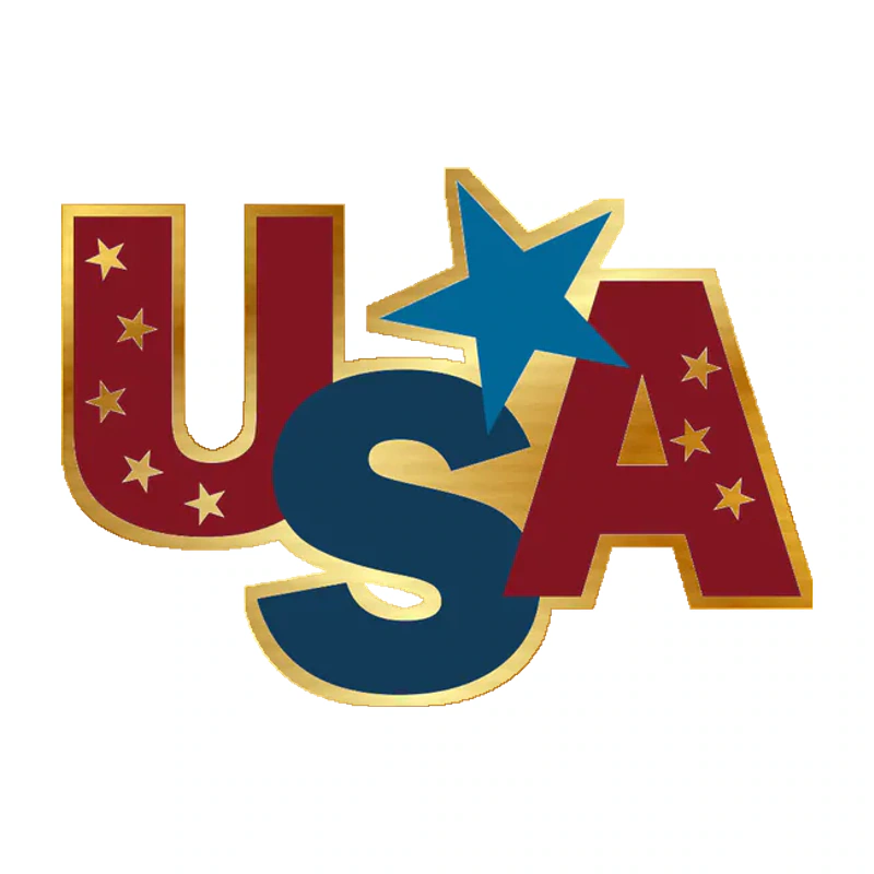 USA - Gold Chrome Vinyl Sticker - Custom Size