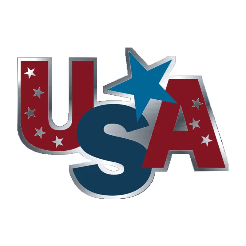 USA - Silver Chrome Vinyl Sticker - Custom Size
