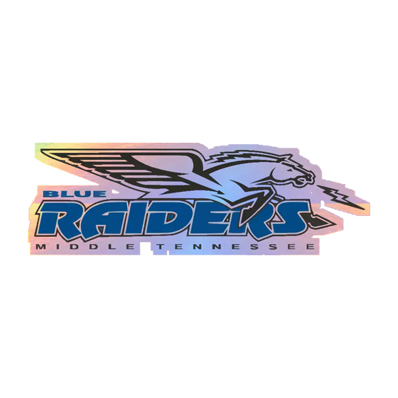 Middle Tennessee Blue Raiders - Logo - Image 2 - Holographic Vinyl Sticker - Custom Size