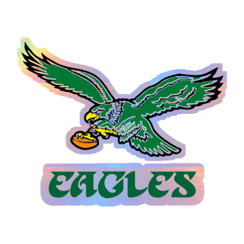 Philadelphia Eagles - Retro Logo  - Holographic Vinyl Sticker - Custom Size