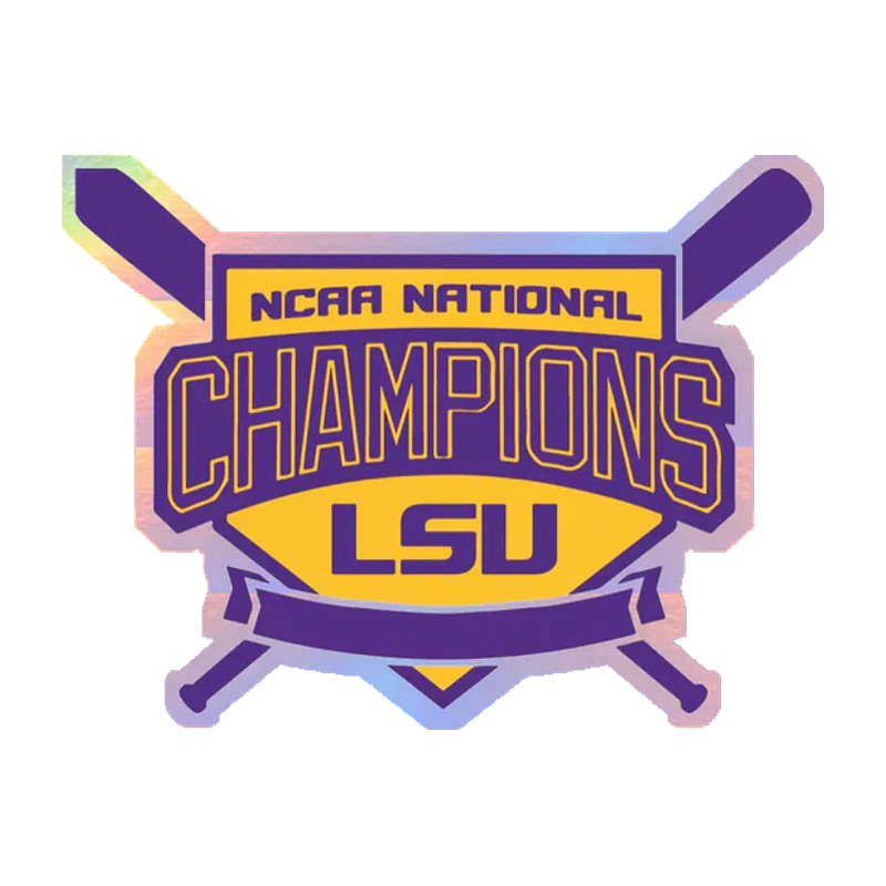 LSU Tigers - Logo 12 - Holographic Vinyl Sticker - Custom Size