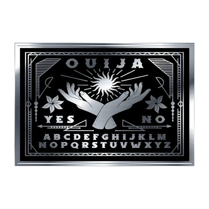 Ouija Board - Silver Chrome Vinyl Sticker - Custom Size