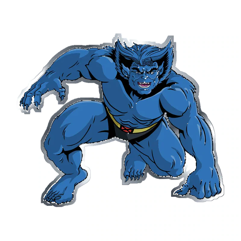 Beast - Silver Chrome Vinyl Sticker - Custom Size