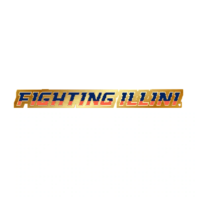 Illinois Fighting Illini - Fighting Illini - Gold Chrome Vinyl Sticker - Custom Size