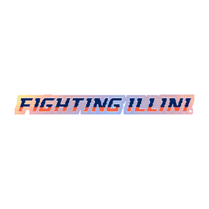 Illinois Fighting Illini - Fighting Illini - Holographic Vinyl Sticker - Custom Size