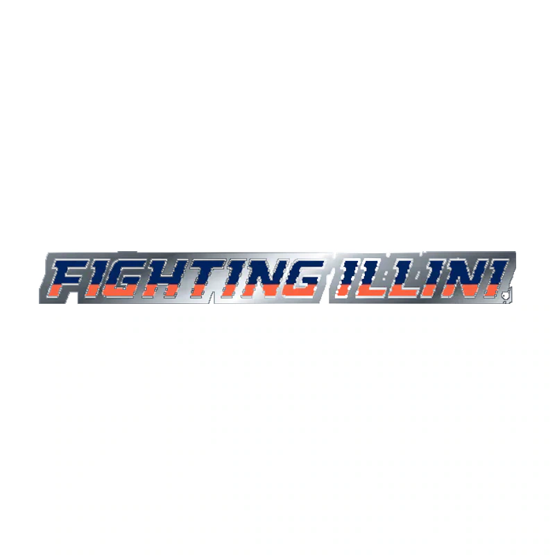 Illinois Fighting Illini - Fighting Illini - Silver Chrome Vinyl Sticker - Custom Size