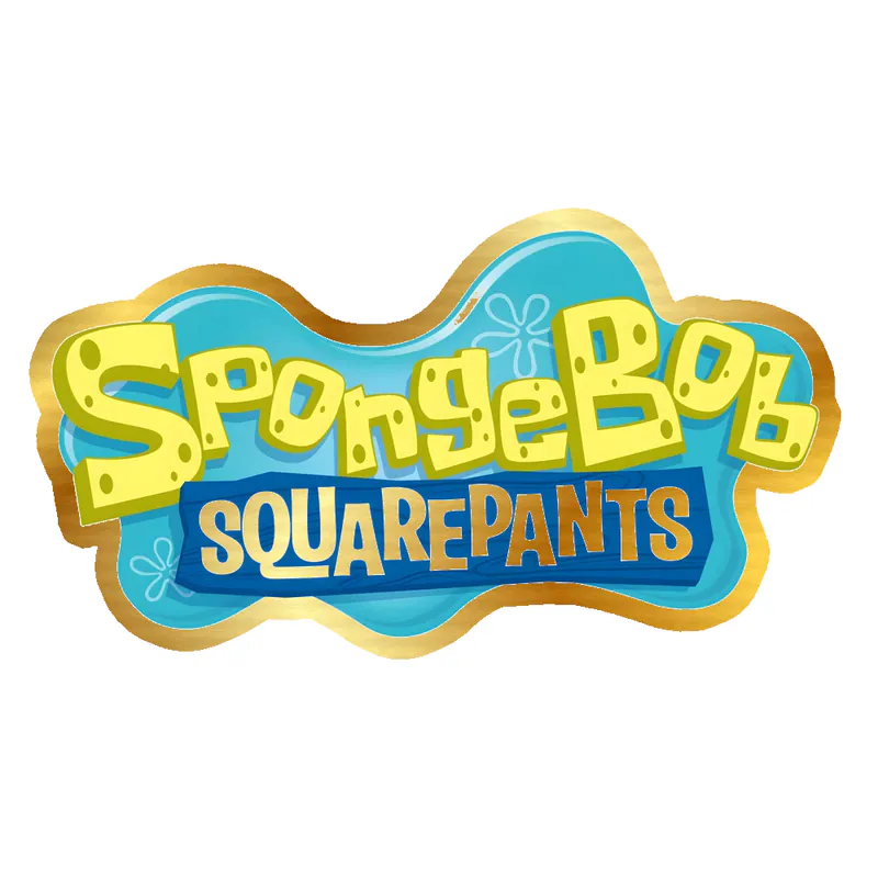 SpongeBob SquarePants Logo - Gold Chrome Vinyl Sticker - Custom Size