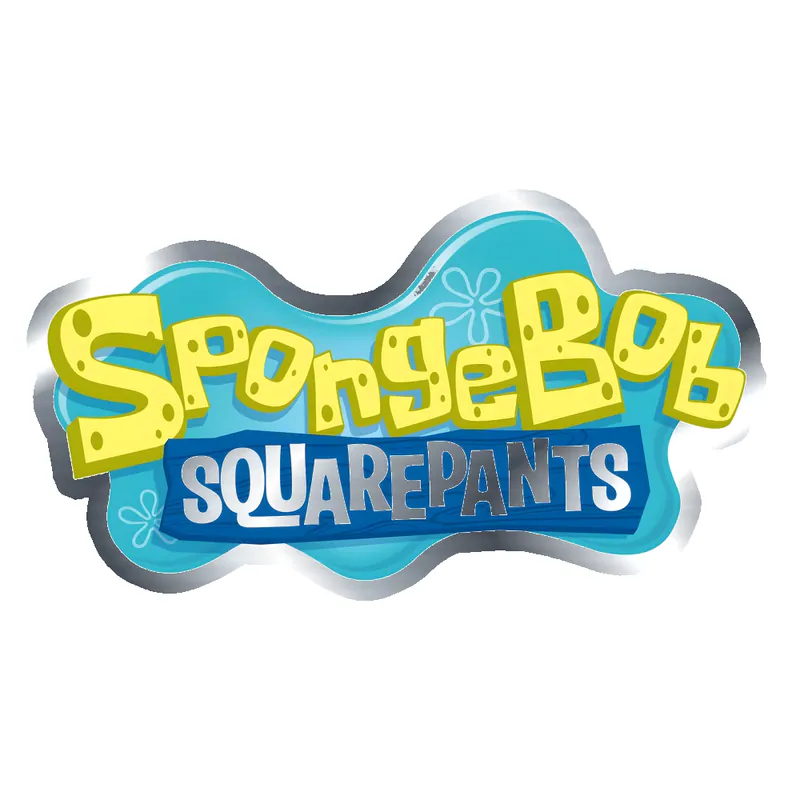 SpongeBob SquarePants Logo - Silver Chrome Vinyl Sticker - Custom Size