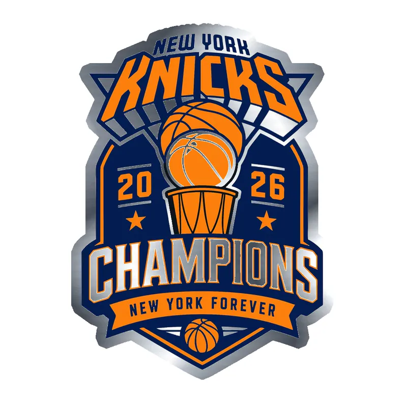 KNICKS CHAMPS 1 - Silver Chrome Vinyl Sticker - Custom Size