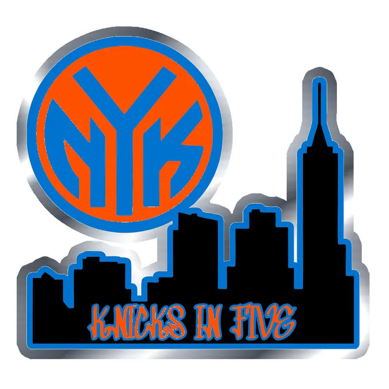 KNICKS CHAMPS 3 - Silver Chrome Vinyl Sticker - Custom Size