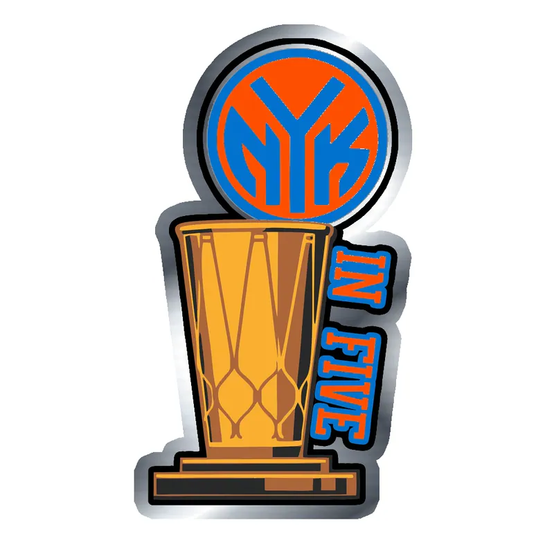 KNICKS CHAMPS 4 - Silver Chrome Vinyl Sticker - Custom Size