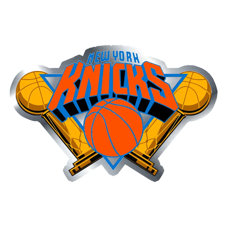 KNICKS CHAMPS 5 - Silver Chrome Vinyl Sticker - Custom Size