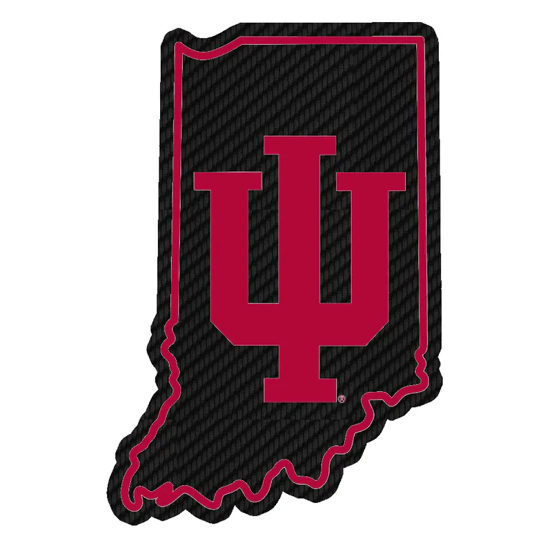 INDIANA HOOSIERS STATE - Carbon Fiber Vinyl Sticker - Custom Size