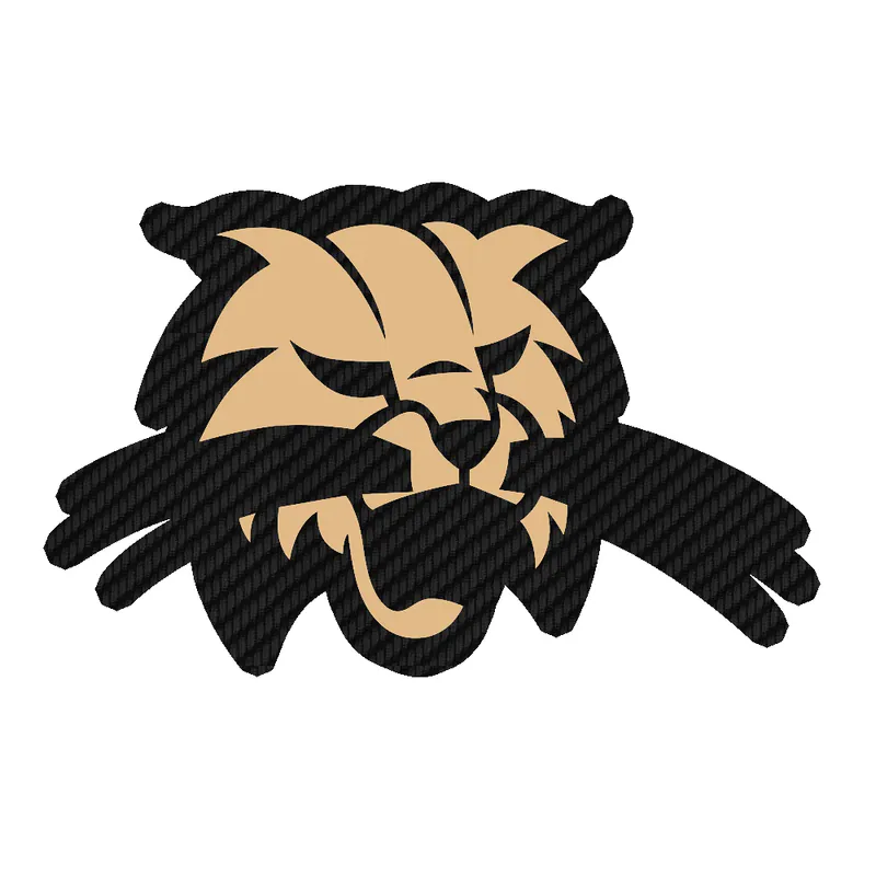 Ohio University Bobcat - Carbon Fiber Vinyl Sticker - Custom Size