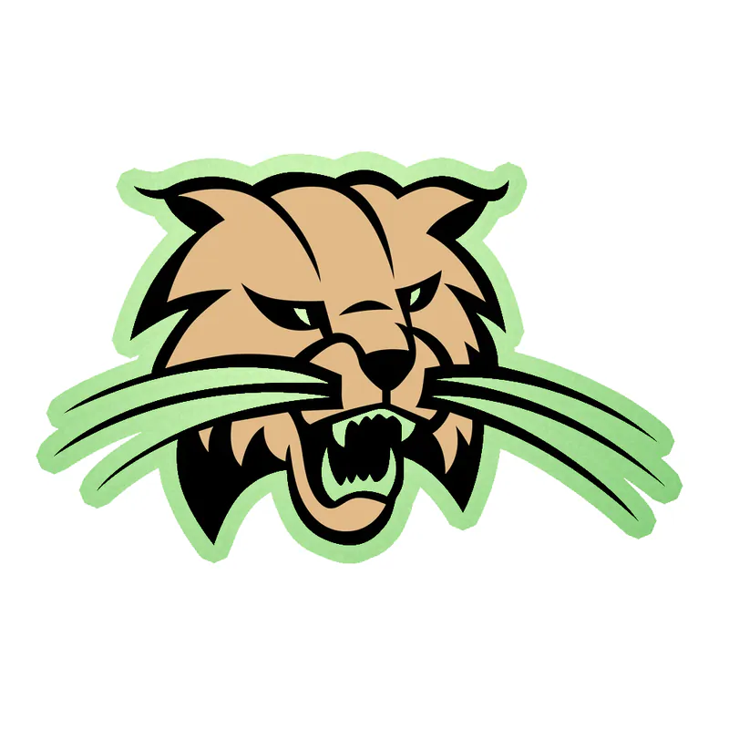 Ohio University Bobcat - Glow in the Dark Vinyl Sticker - Custom Size