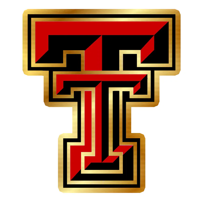 Texas Tech 1 - Gold Chrome Vinyl Sticker - Custom Size