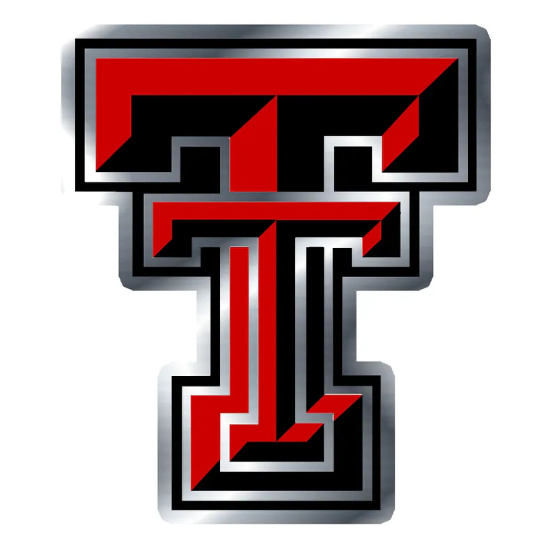 Texas Tech 1 - Silver Chrome Vinyl Sticker - Custom Size