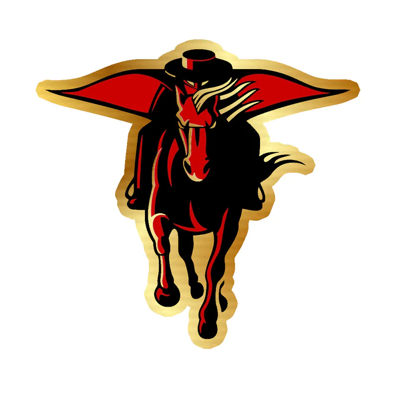 Texas Tech 2 - Gold Chrome Vinyl Sticker - Custom Size
