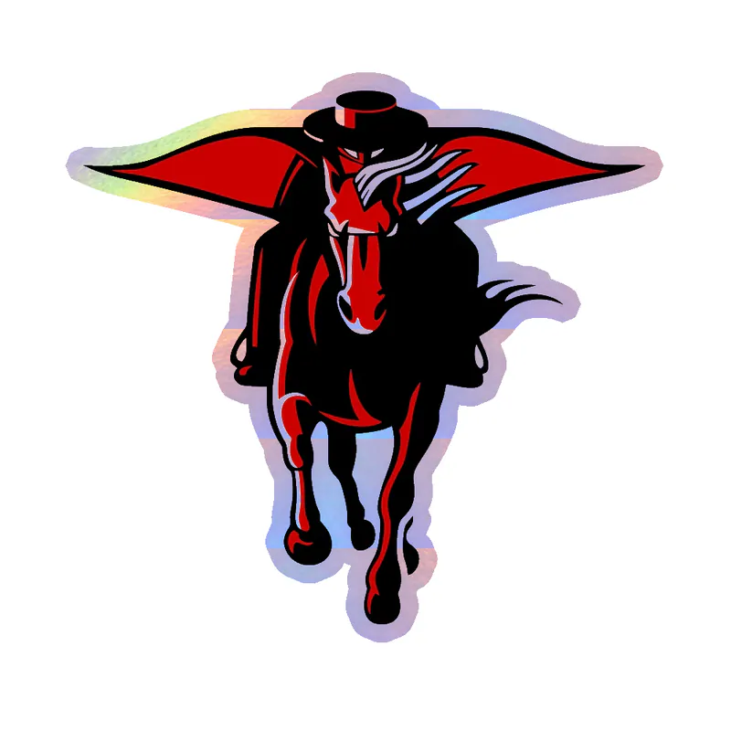Texas Tech 2 - Holographic Vinyl Sticker - Custom Size
