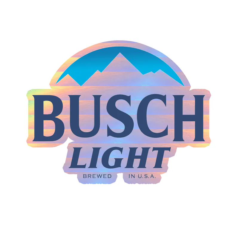 Busch Light Holographic Vinyl Decal - Custom Size