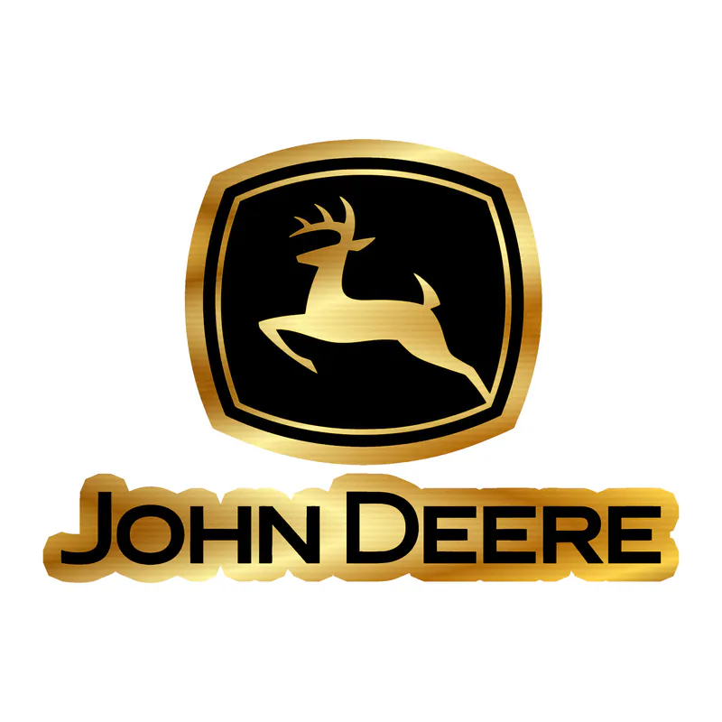 John Deere - Black and Yellow with name -  Gold Chrome Vinyl Sticker - Custom Size