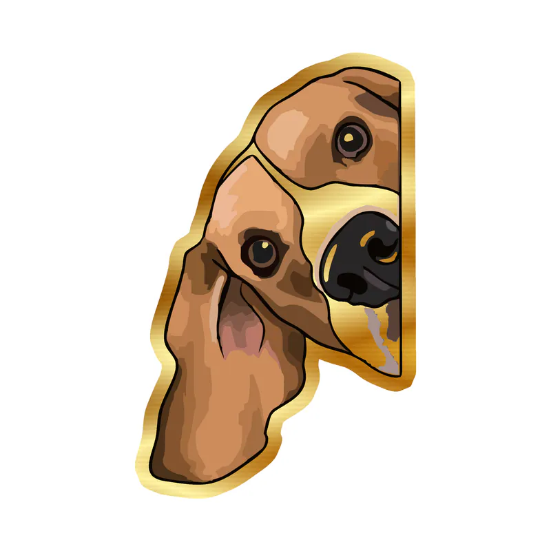 Beagle - Gold Chrome Vinyl Sticker - Custom Size