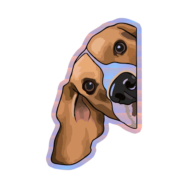 Beagle - Holographic Vinyl Sticker - Custom Size