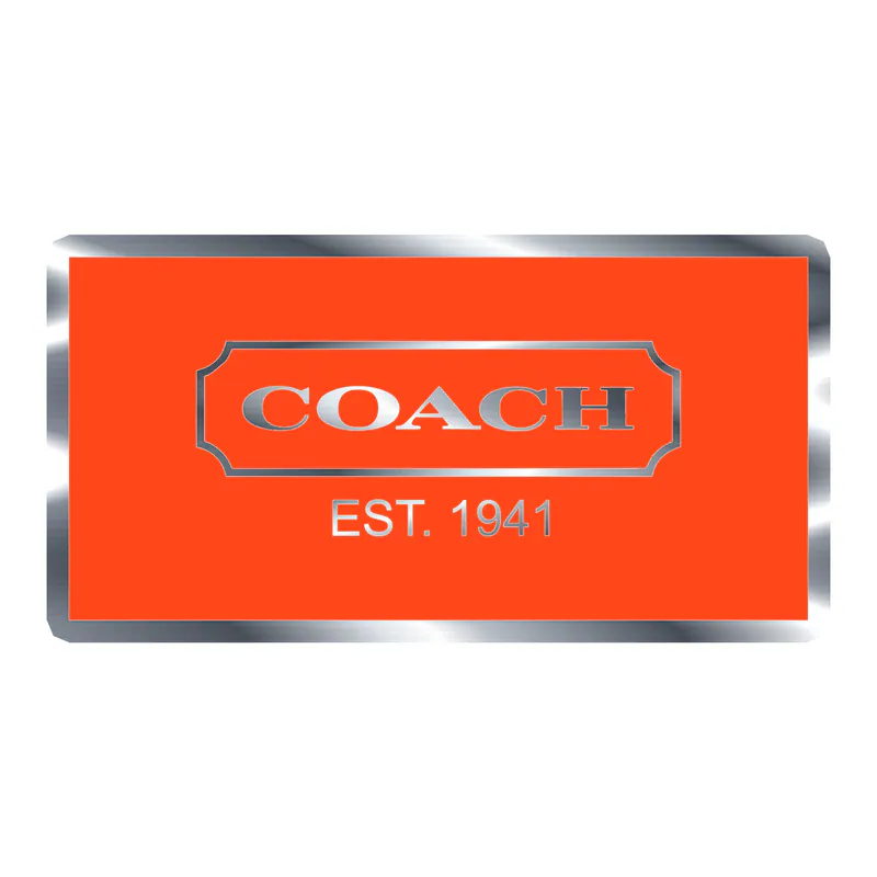 Coach - Orange - Silver Chrome Vinyl Sticker - Custom Size