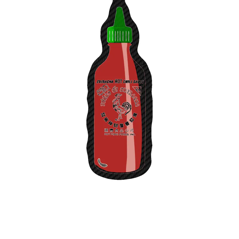 Sriracha Carbon Fiber Vinyl Decal - Custom Size
