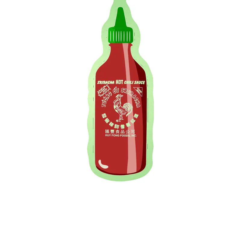 Sriracha Glow in the Dark Vinyl Decal - Custom Size