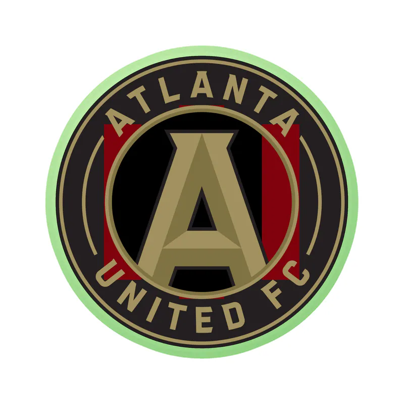Atlanta United - Black Circle With Name - Glow in the Dark Vinyl Sticker- Custom Size
