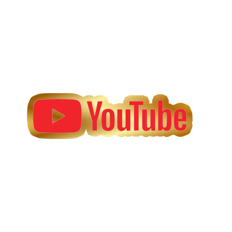 YouTube Gold Chrome Vinyl Decal